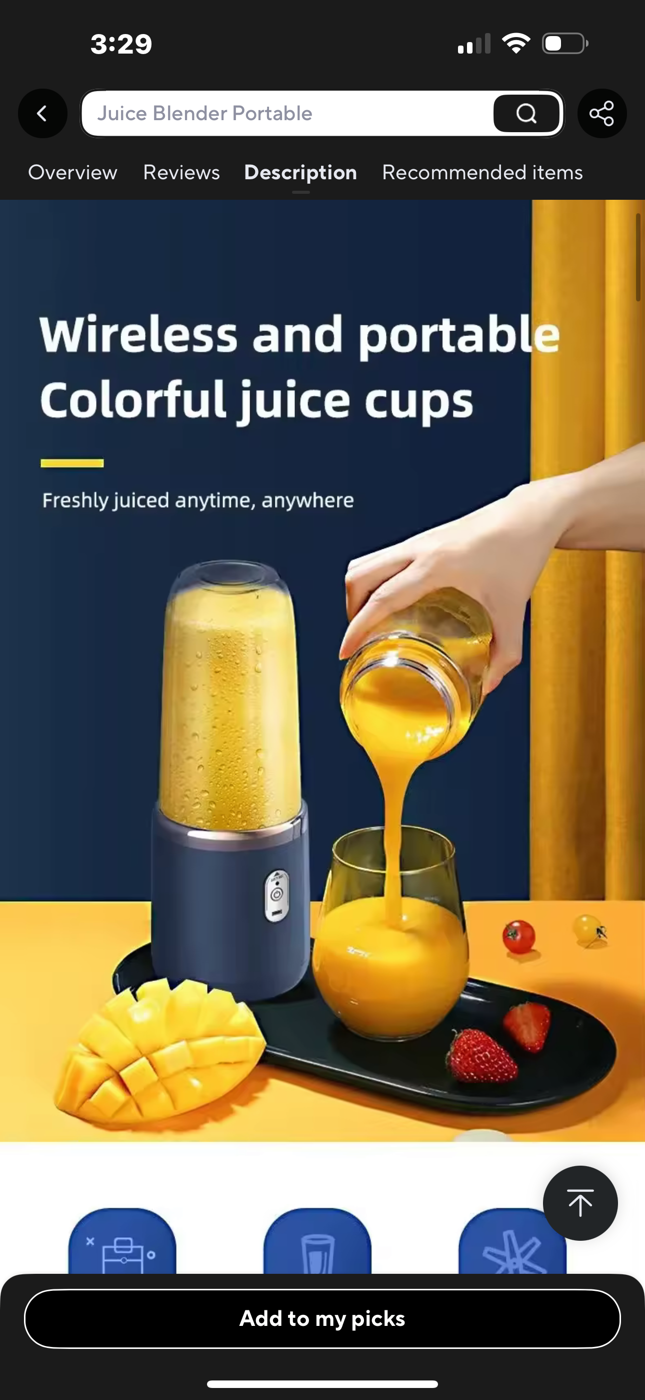 Portable Juicer Blender 400ml Electric Fruit Juicer USB Charging Lemon Orange Fruit Juicing Cup Smoothie Blender Machine 2cups