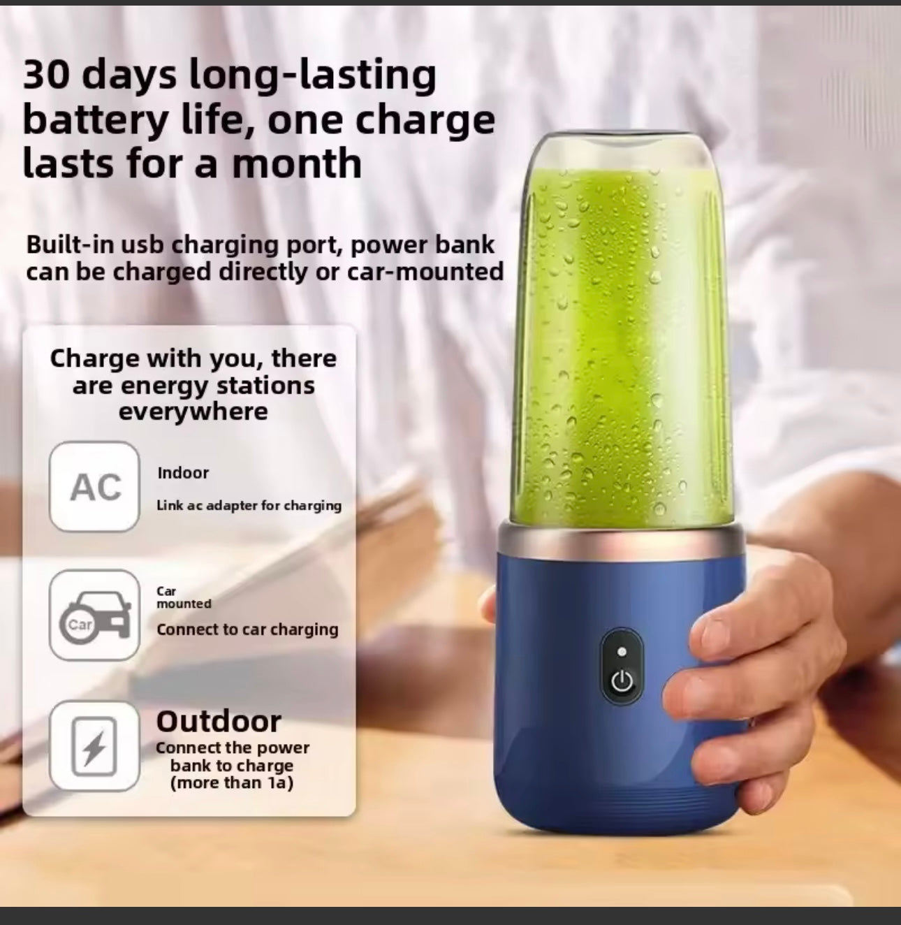 Portable Juicer Blender 400ml Electric Fruit Juicer USB Charging Lemon Orange Fruit Juicing Cup Smoothie Blender Machine 2cups