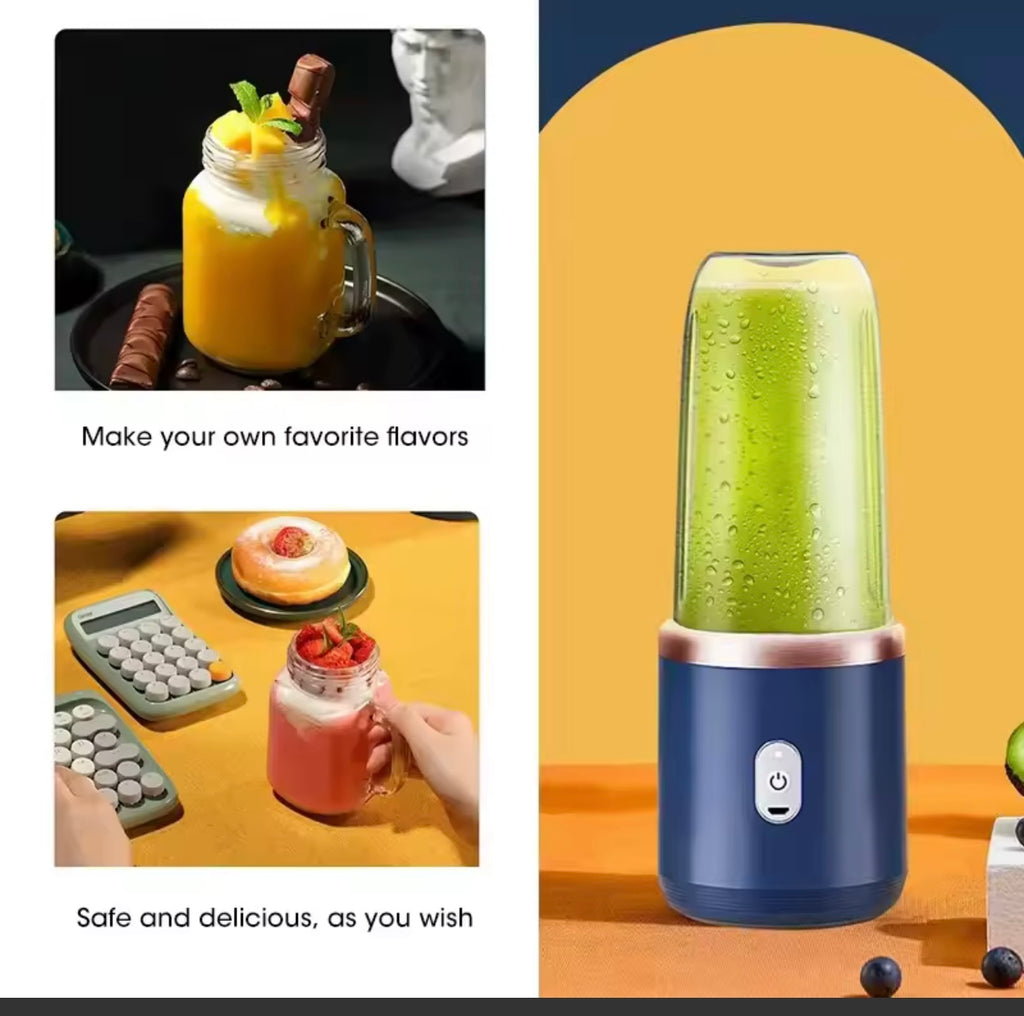 Portable Juicer Blender 400ml Electric Fruit Juicer USB Charging Lemon Orange Fruit Juicing Cup Smoothie Blender Machine 2cups