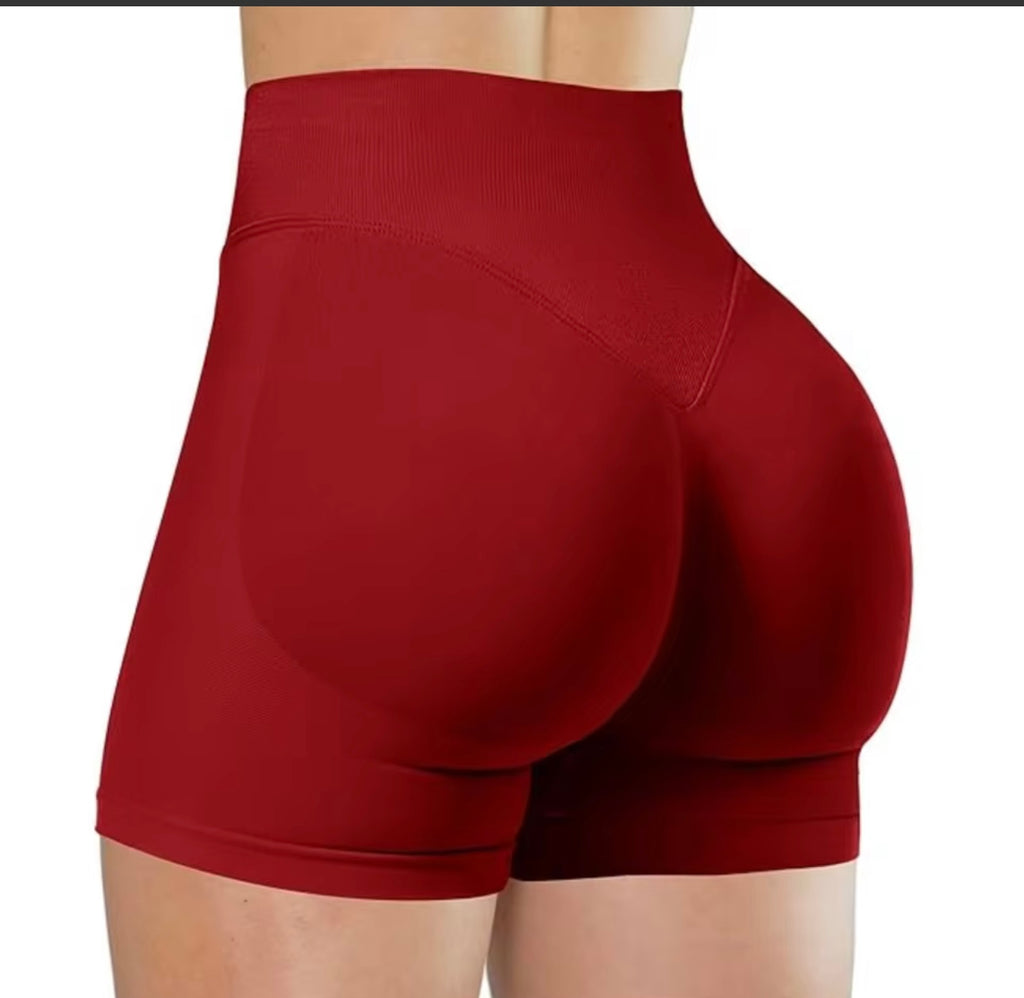 Summer High Waisted Yoga Shorts Fashionable and Sexy Running Fitness Pants Solid Color Yoga Leggings