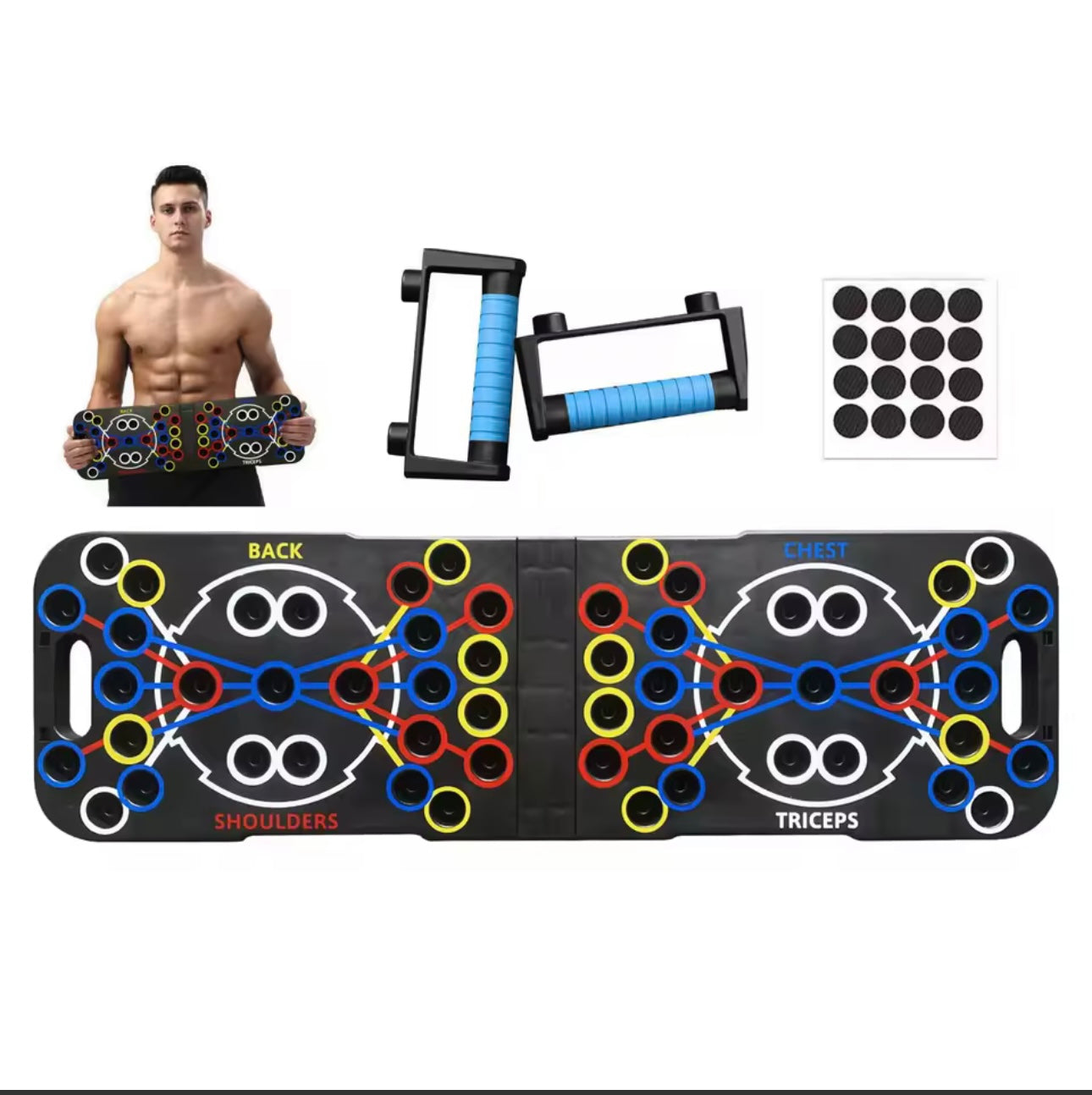 Portable Multifunctional Push-up Board Set With Handles Foldable Fitness Equipment For Chest Abdomen Arms And Back Training