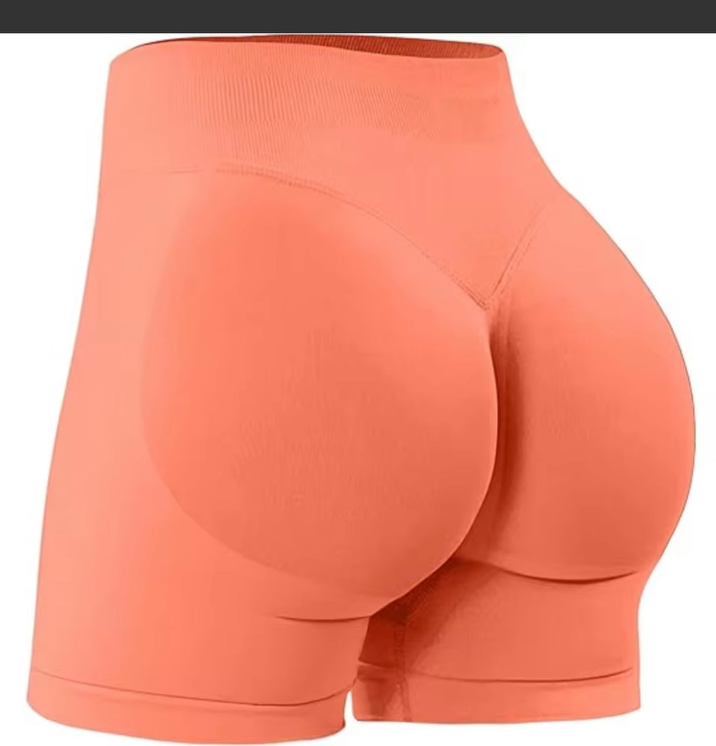 Summer High Waisted Yoga Shorts Fashionable and Sexy Running Fitness Pants Solid Color Yoga Leggings