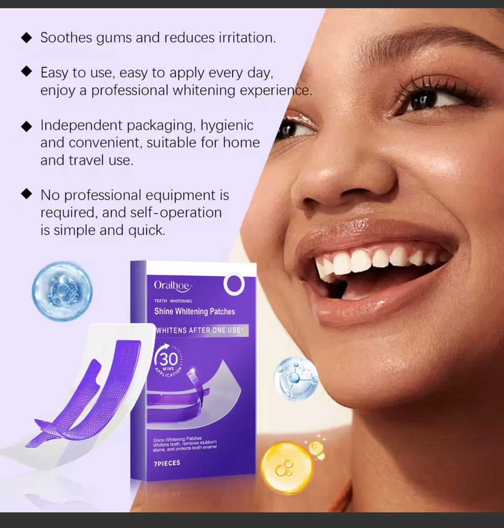 Purple Teeth Whitening Strips Brighten Tooth Remove Plaque Stain Cleaning Oral Hygiene Reduce Sensitivity Bleaching Dental Tools