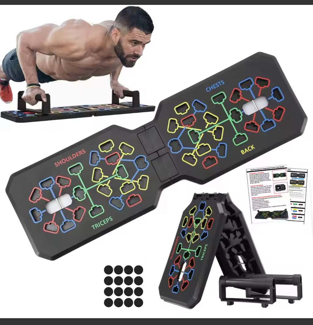 Portable Multifunctional Push-up Board Set With Handles Foldable Fitness Equipment For Chest Abdomen Arms And Back Training