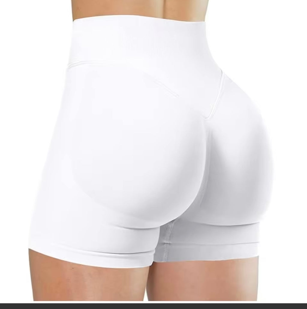 Summer High Waisted Yoga Shorts Fashionable and Sexy Running Fitness Pants Solid Color Yoga Leggings