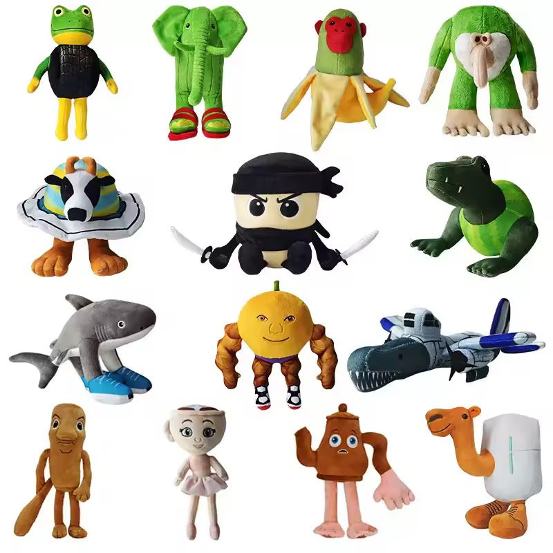 *24Pcs Italian Brainrot Tung Tung Sahur Figures Doll Tralalero Tralala Bombardino Crocodilo Shimpanzini Bananini Model Toy Gift*