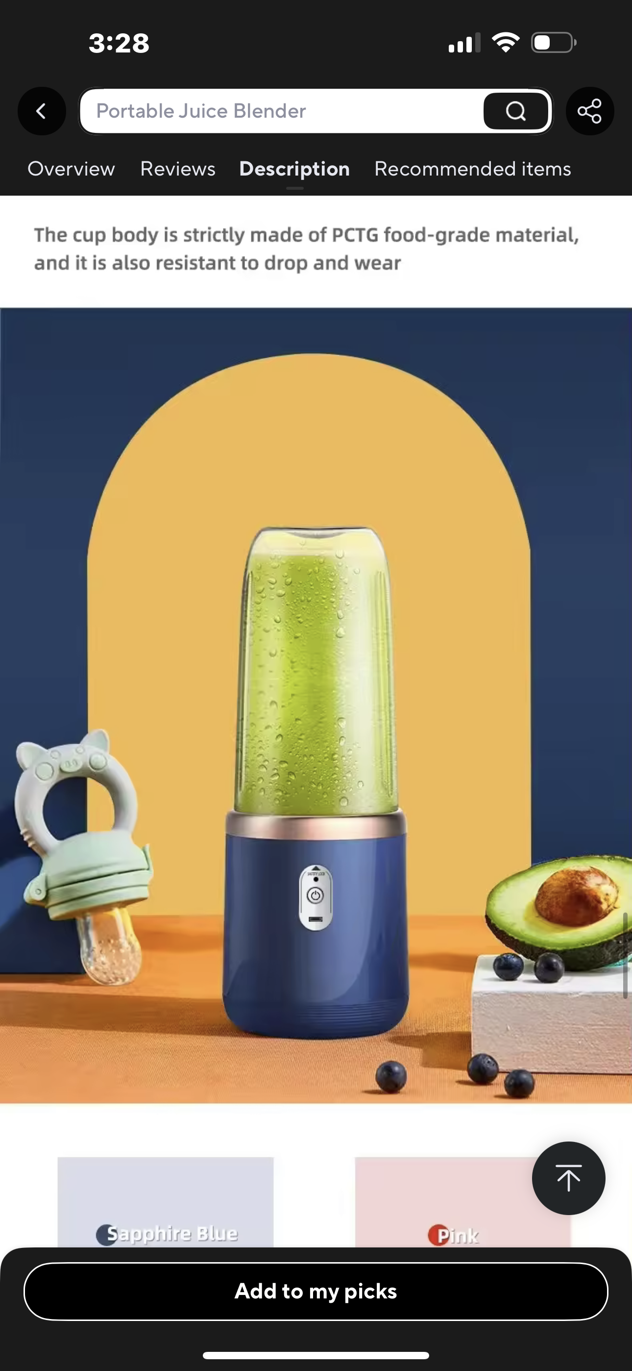 Portable Juicer Blender 400ml Electric Fruit Juicer USB Charging Lemon Orange Fruit Juicing Cup Smoothie Blender Machine 2cups